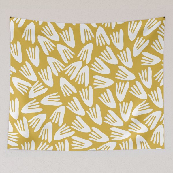 Item preview, Papier Découpé Modern Abstract Cutout Pattern in White and Light Mustard designed and sold by kierkegaard.