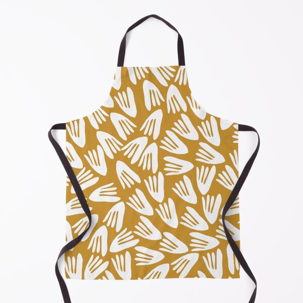 Item preview, Papier Découpé Modern Abstract Cutout Pattern in White and Dark Mustard designed and sold by kierkegaard.