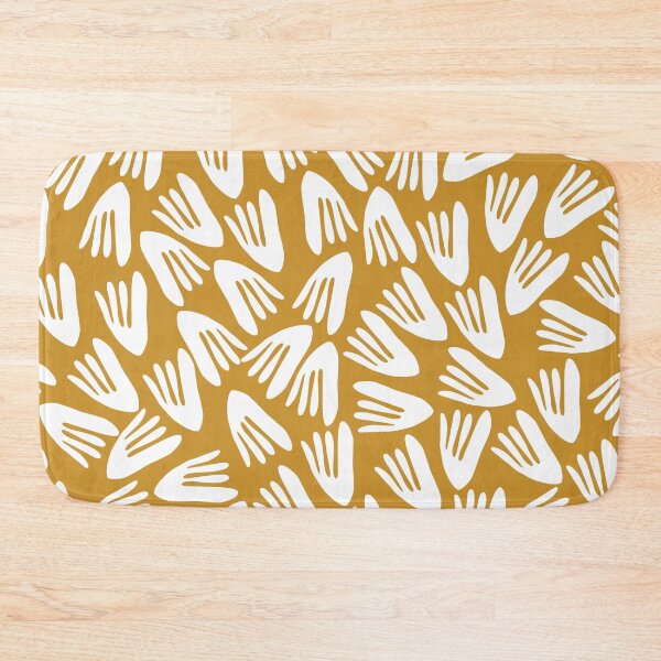 Item preview, Papier Découpé Modern Abstract Cutout Pattern in White and Dark Mustard designed and sold by kierkegaard.
