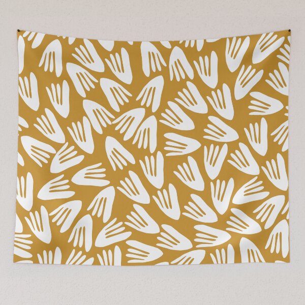 Item preview, Papier Découpé Modern Abstract Cutout Pattern in White and Dark Mustard designed and sold by kierkegaard.