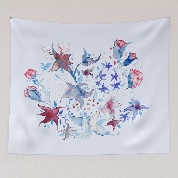 Item preview, Dreamy flowers designed and sold by María Casas Watercolour Designs.
