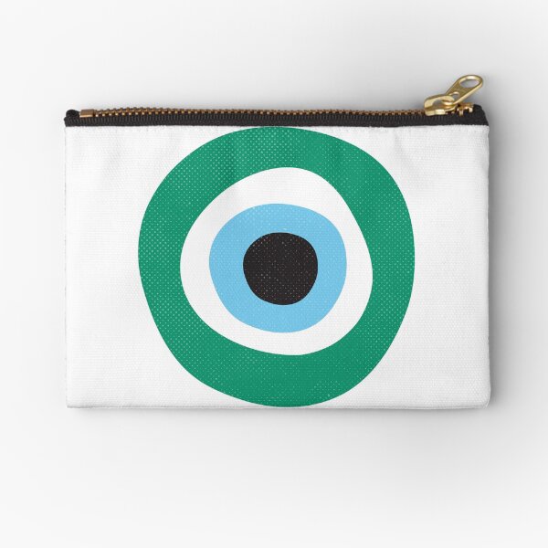 Emerald Dark Green Evil Eye Symbol Zipper Pouch