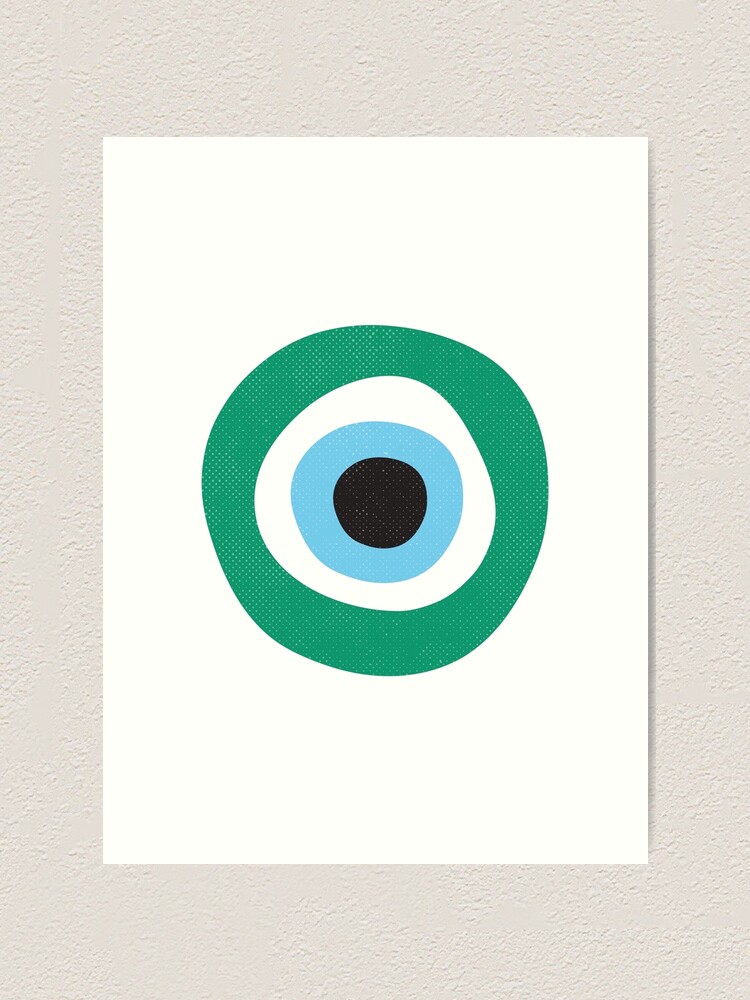 Emerald Dark Green Evil Eye Symbol Wrapping Paper by InogitnaDesigns