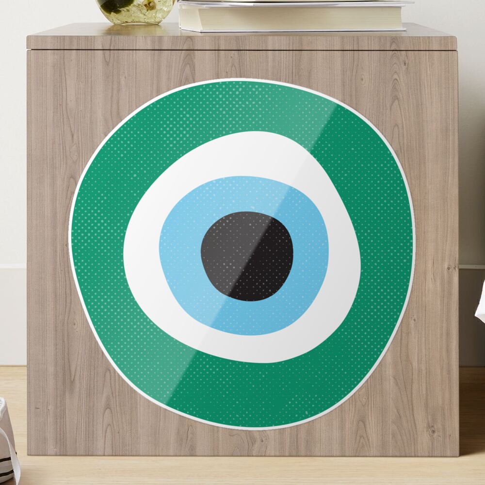 Emerald Dark Green Evil Eye Symbol Wrapping Paper by InogitnaDesigns