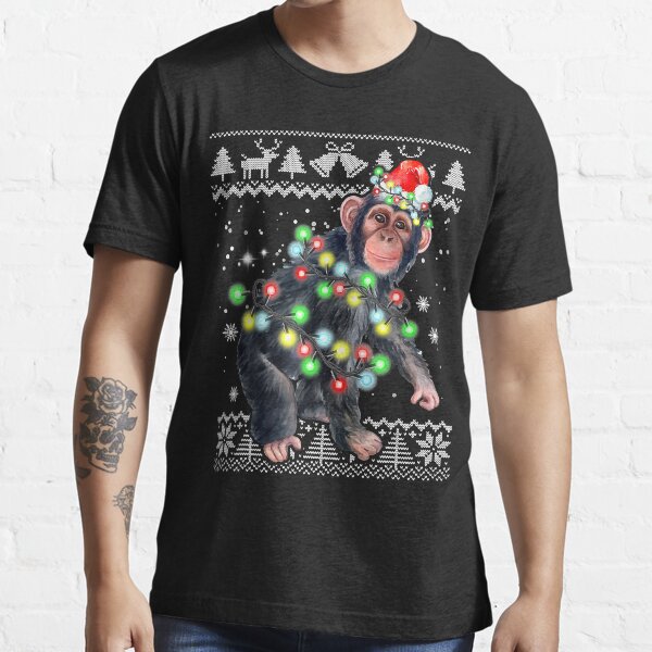 Chimpanzee Monkey Ugly Christmas Pajama Xmas Monkey Gifts T-Shirt Essential T-Shirt