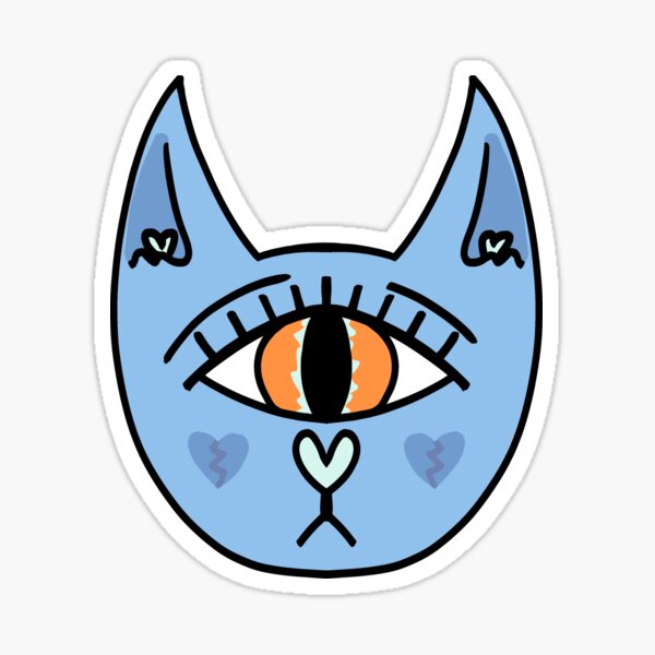 Blue Catyclops Sticker