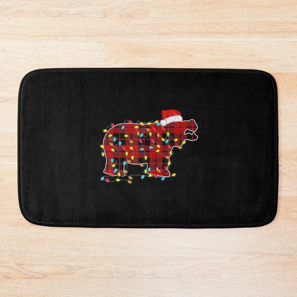 Artikelvorschau, Lustiges Hippo-Weihnachts-hellrotes kariertes passendes Familien-T-Shirt entworfen und verkauft von GrahamWalsh.