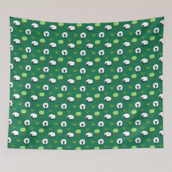 Item preview, pattern sheep graze in the meadow among the greenery. designed and sold by Adelaide-Lkn.
