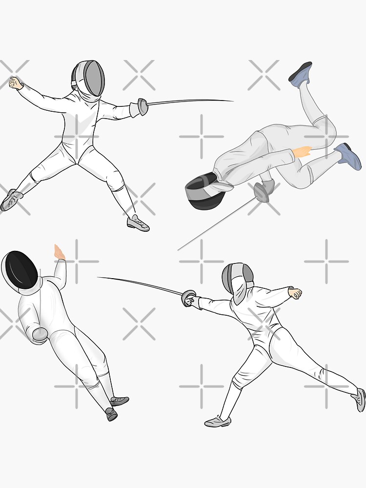 "Epee Fencing Drawings" Sticker for Sale by fencinglove Redbubble