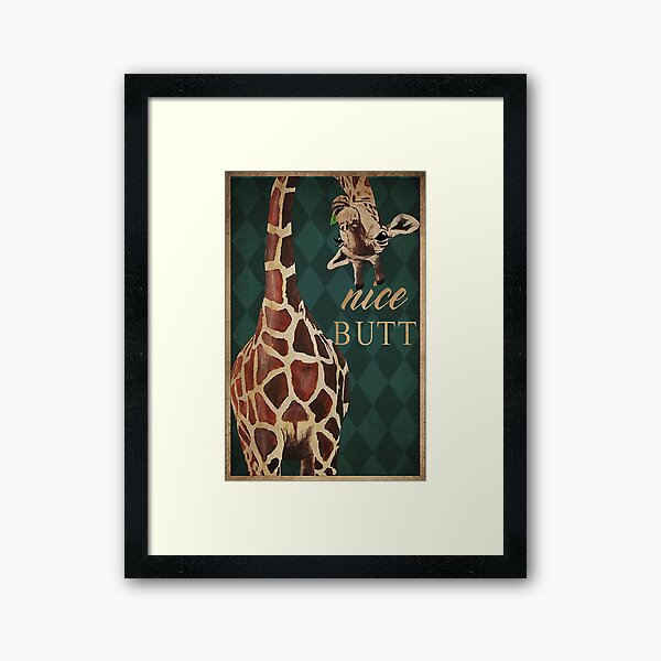 Nice Butt Giraffe Framed Art Print