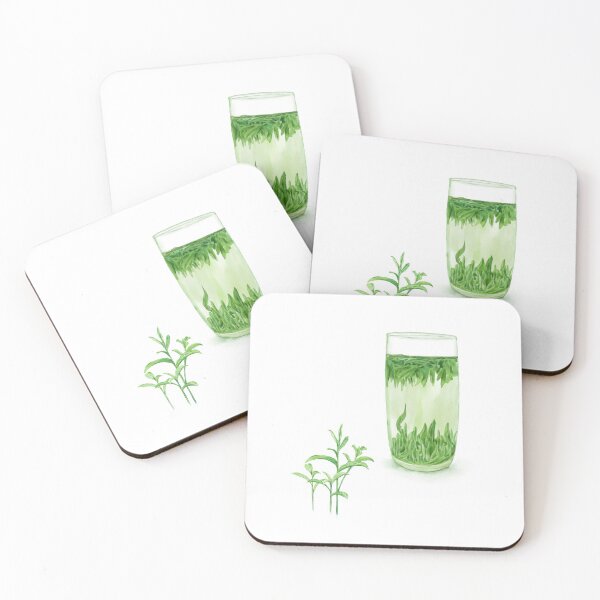 Item preview, Watercolor Illustration of A glass of Chinese Maojian green tea designed and sold by iswenyi.