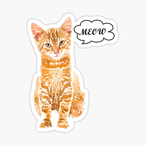 Red cat meow, meows, meow Sticker