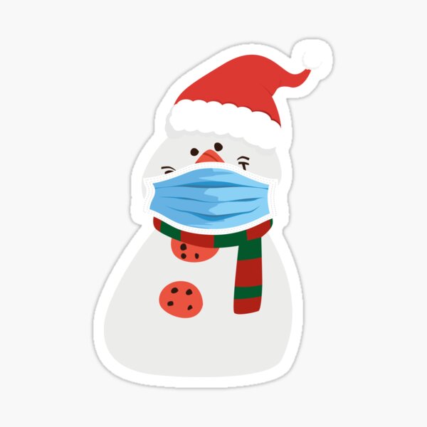 Snowman Wear Mask 2020 Funny Christmas Sticker For Sale By Roxy7922 Redbubble 