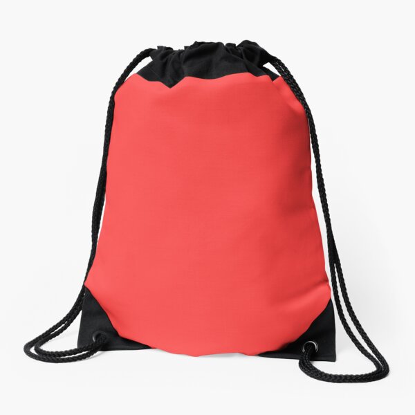 Coral Red Drawstring Bag