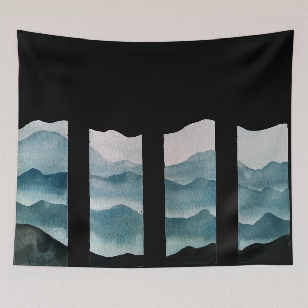Item preview, mountain view watercolor painting designed and sold by artjojo.