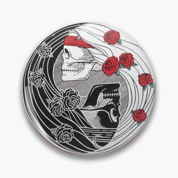 Item preview, Yin Yang Deadhead Skulls and Roses designed and sold by Sugar-Magnolia.