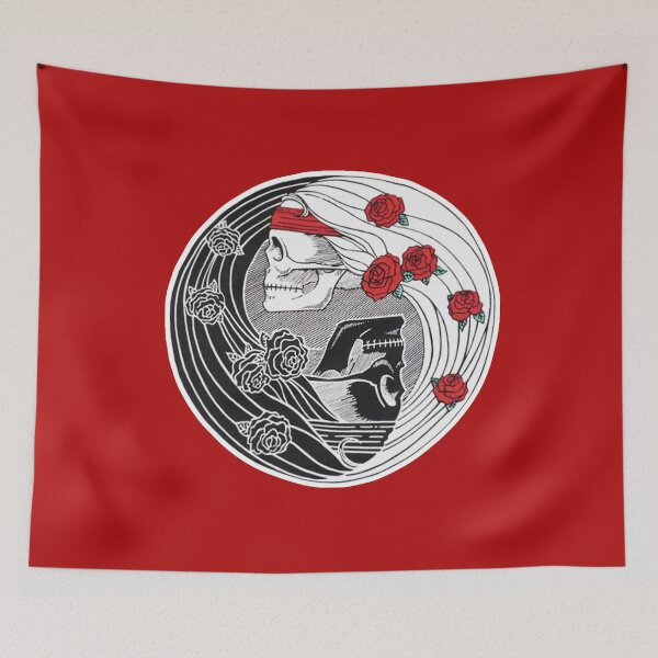 Item preview, Yin Yang Deadhead Skulls and Roses designed and sold by Sugar-Magnolia.
