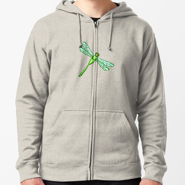Dragon Fly Drawing Zipped Hoodie