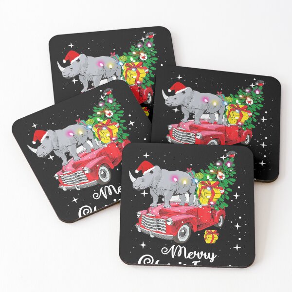 Item preview, Rhino Rides Red Truck Christmas Pajama T-Shirt designed and sold by GrahamWalsh.