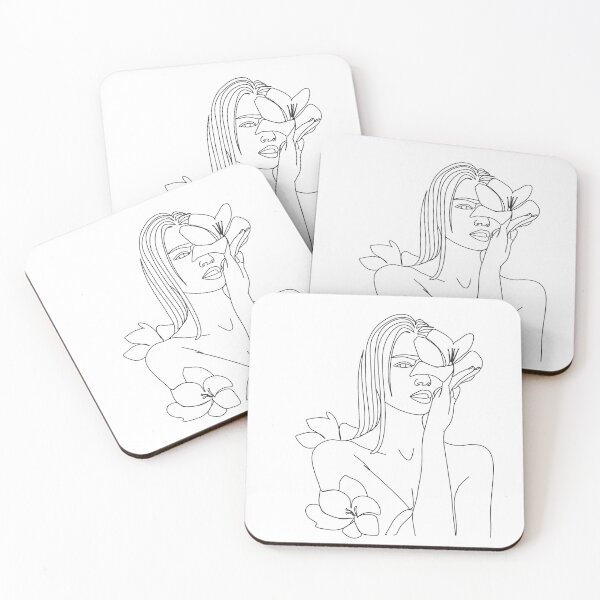 Artikelvorschau, Mädchen mit Lilienblumen. Vektorbild. Lineare Kunst. Eine Linienillustration. Porträt minimalistischer Stil. Moderne durchgehende Strichzeichnungen. Modedruck. entworfen und verkauft von Nina Velychko.