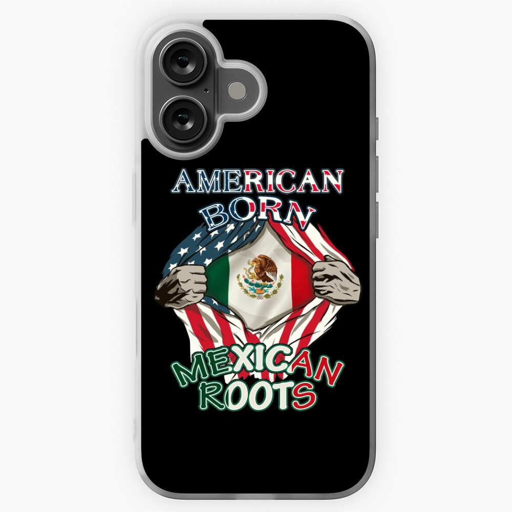 American Born Mexican Roots Tee Proud USA Mexico Flag Love T-Shirt Sticker