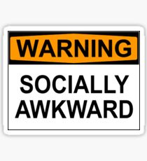 Pegatina ADVERTENCIA: SOCIALMENTE AWKWARD
