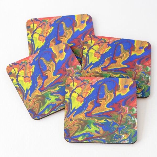Item preview, Rainbow Falls acrylic abstract painting designed and sold by Color Splash Gallery.