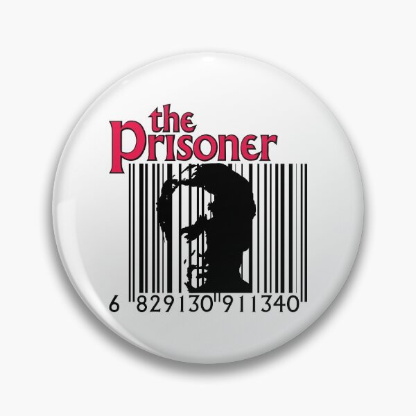 Item preview, The Prisoner logo with face looking through a barcode. designed and sold by MultistorieDog.