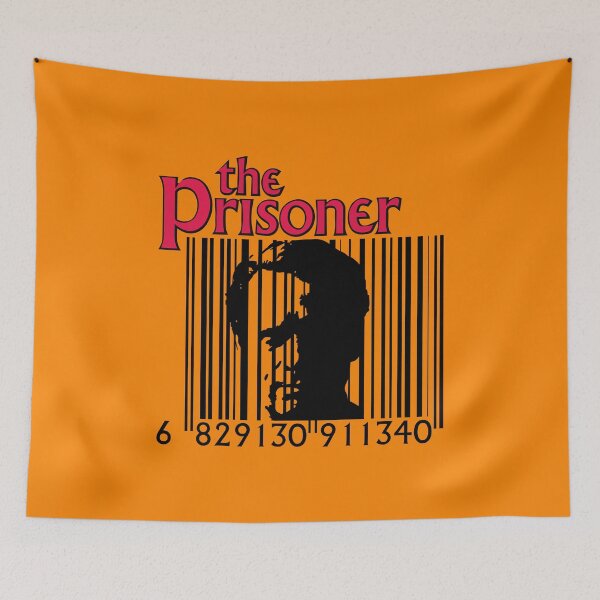 Item preview, The Prisoner logo with face looking through a barcode. designed and sold by MultistorieDog.