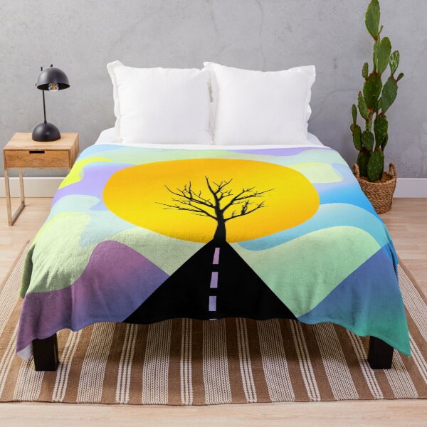 Item preview, Mountain road and tree silhouette, sunset designed and sold by Stéphane Thirion.