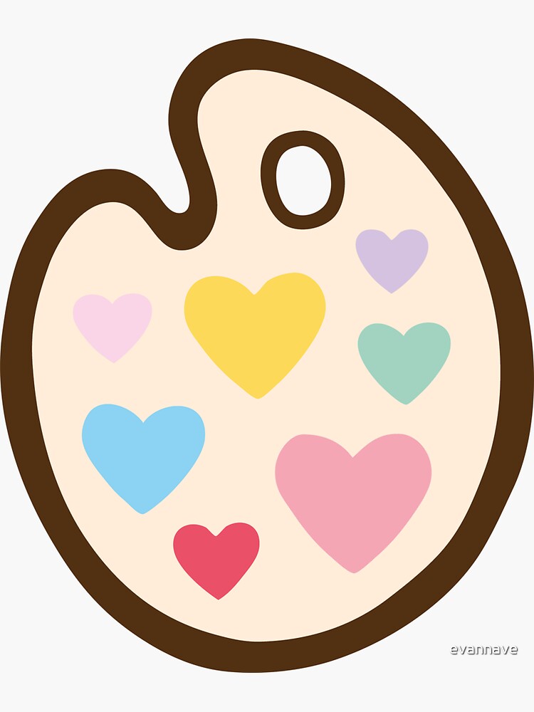 Heart Paint Palette Pattern on Mint by evannave