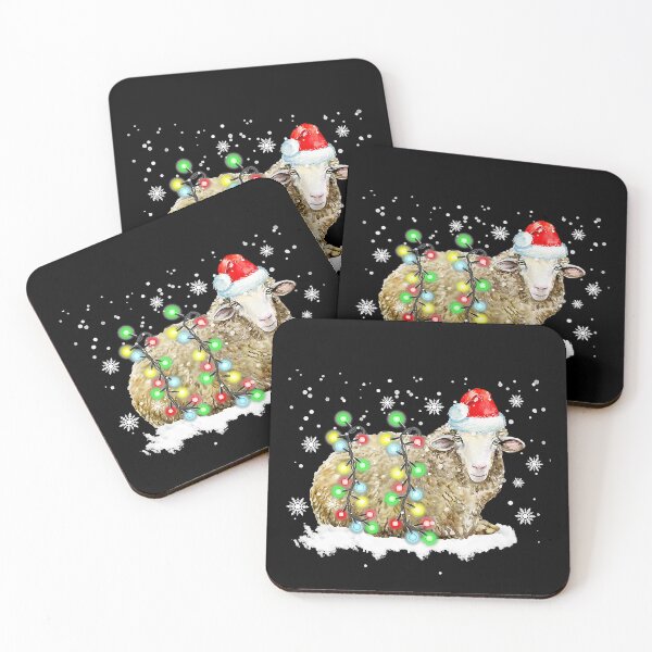 Item preview, Sheep Christmas Color Lights Xmas Santa Hat Sheep Gifts T-Shirt designed and sold by GrahamWalsh.
