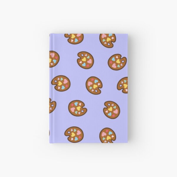 Heart Paint Palette Pattern on Lilac Hardcover Journal