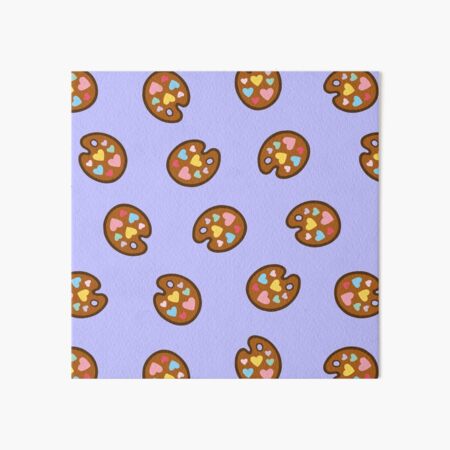 Heart Paint Palette Pattern on Lilac Art Board Print