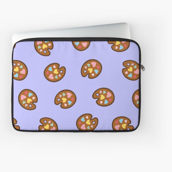 Heart Paint Palette Pattern on Lilac Laptop Sleeve