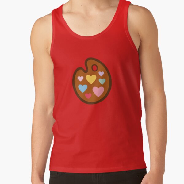 Heart Paint Palette Pattern on Lilac Tank Top