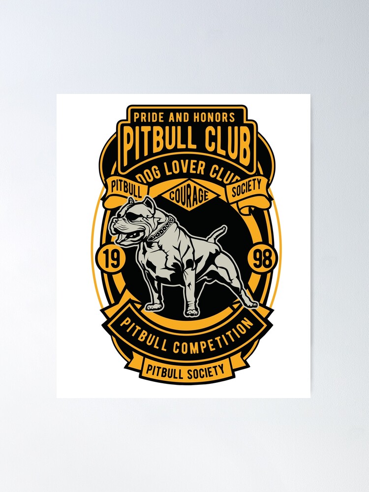 Pitbull Club 1998 retro vintage dog motif