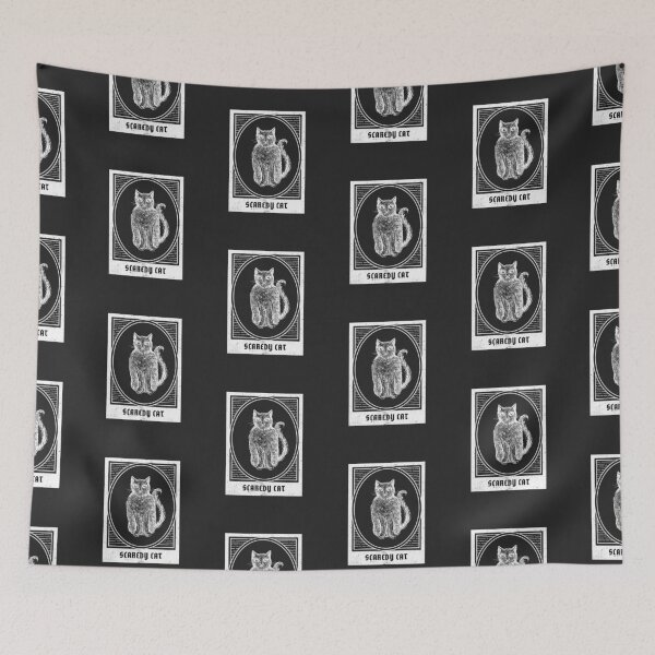 Item preview, Happy Halloween Holiday | Furry Vintage Cat | Scaredy Cat designed and sold by Ainbowz-Artwork.