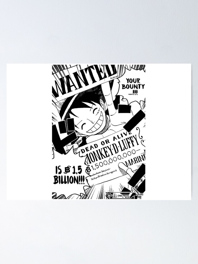 Poster for Sale avec l'œuvre « One Piece - Luffy Wanted Poster » de  l'artiste DontStealWaifu