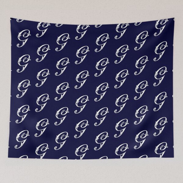 Item preview, Antique Stylish White Navy Blue Monogram Letter G designed and sold by Vintage-TM.