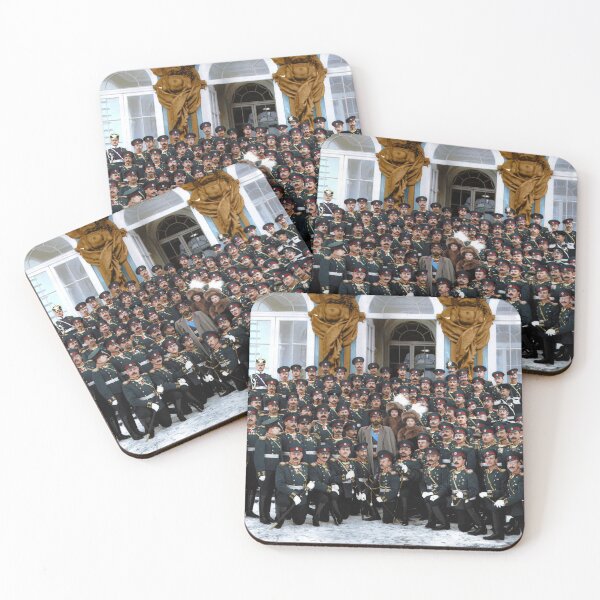 Item preview, Nicholas II and Grand Duchesses Olga & Tatiana with officers of the Caspian 148th Infantry Regiment, Tsarskoe Selo, 1914. designed and sold by Marina Amaral.