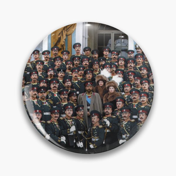 Item preview, Nicholas II and Grand Duchesses Olga & Tatiana with officers of the Caspian 148th Infantry Regiment, Tsarskoe Selo, 1914. designed and sold by Marina Amaral.