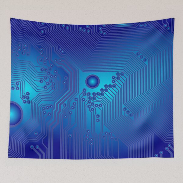 Item preview, Printed circuit - motherboard in blue designed and sold by siloto.