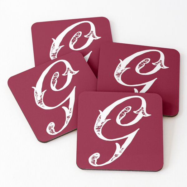 Item preview, Antique Stylish White Burgundy Red Monogram Letter G designed and sold by Vintage-TM.