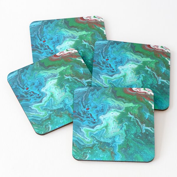 Item preview, Crimson Islands acrylic abstract painting designed and sold by Color Splash Gallery.