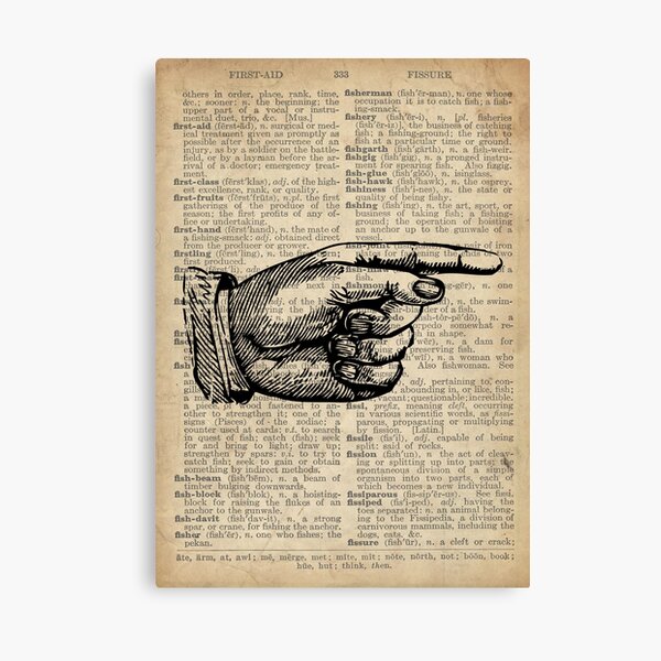 Item preview, Old dictionary Victorian Hand pointing right designed and sold by fishercraft.
