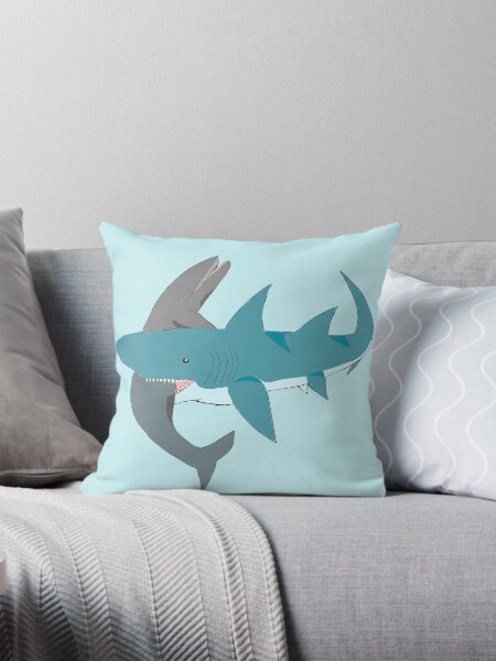 Megalodon Hunting Throw Pillow