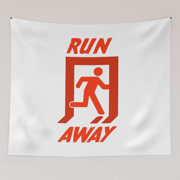 Item preview, Run Away Exit Sign designed and sold by SpitsPixels.