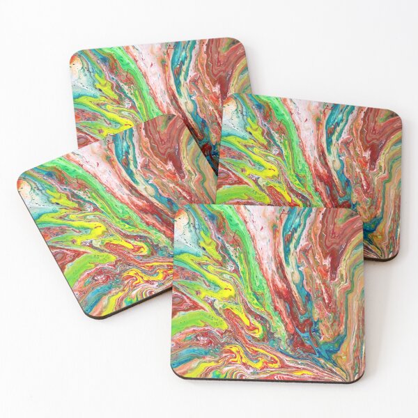 Item preview, Poured Rainbow abstract acrylic painting designed and sold by Color Splash Gallery.