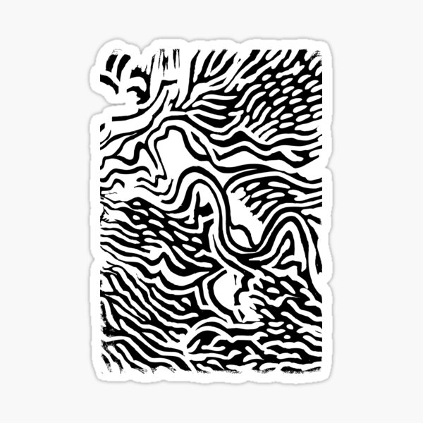 Holzschnitt-Muster hell Sticker